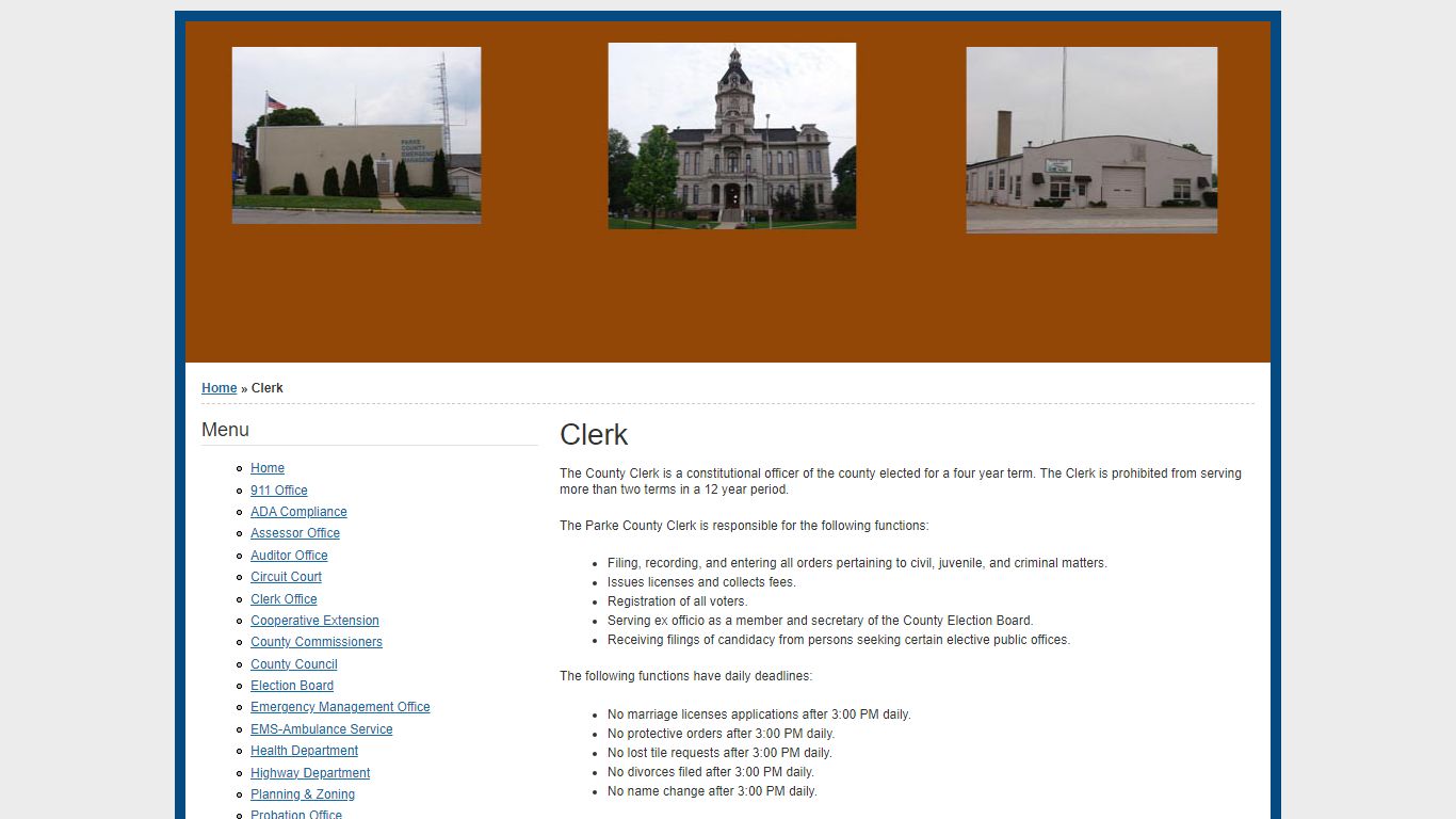 Clerk | www.parkecounty-in.gov